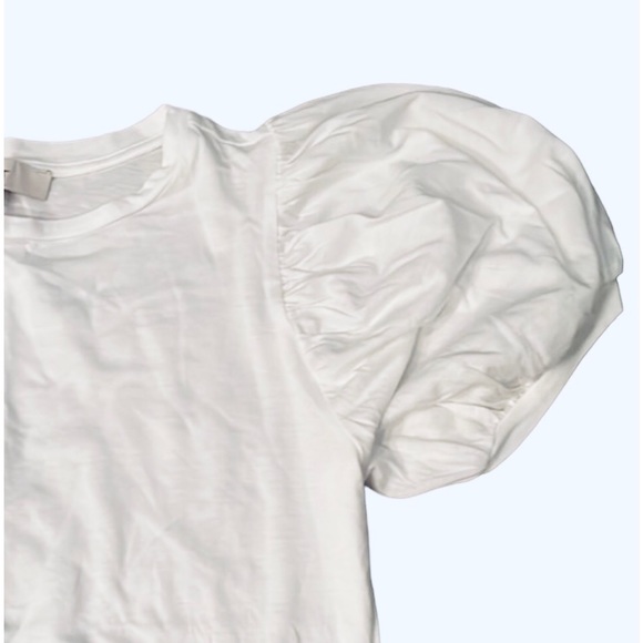 LOFT - White Puffy Short Sleeve Top - Size M - Picture 3 of 4